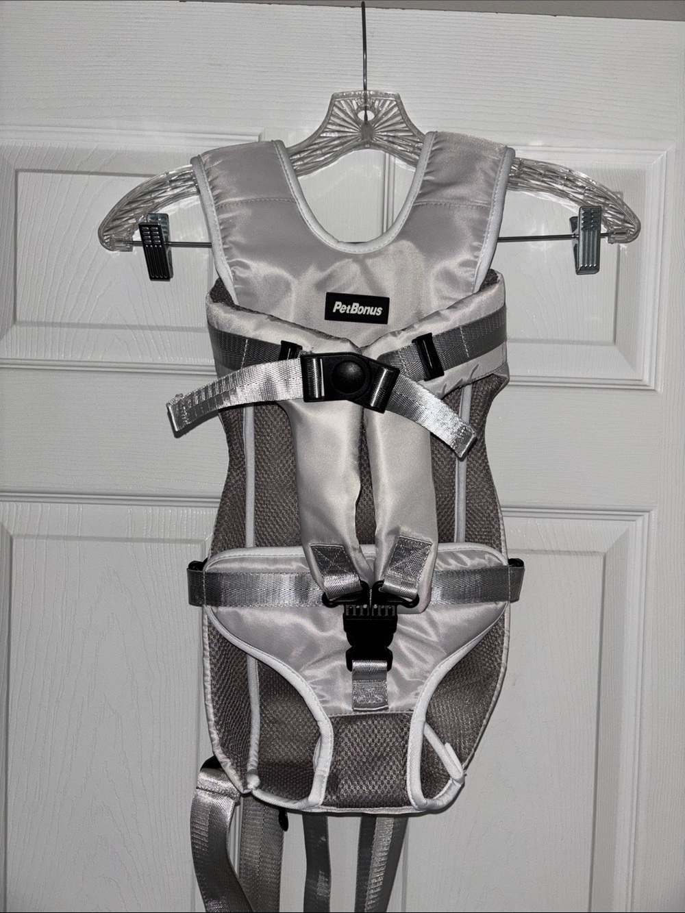 Pet Bonus Adjustable Silver Gray Pet Carrier Front Backpack - Size M up to 18lb🐾